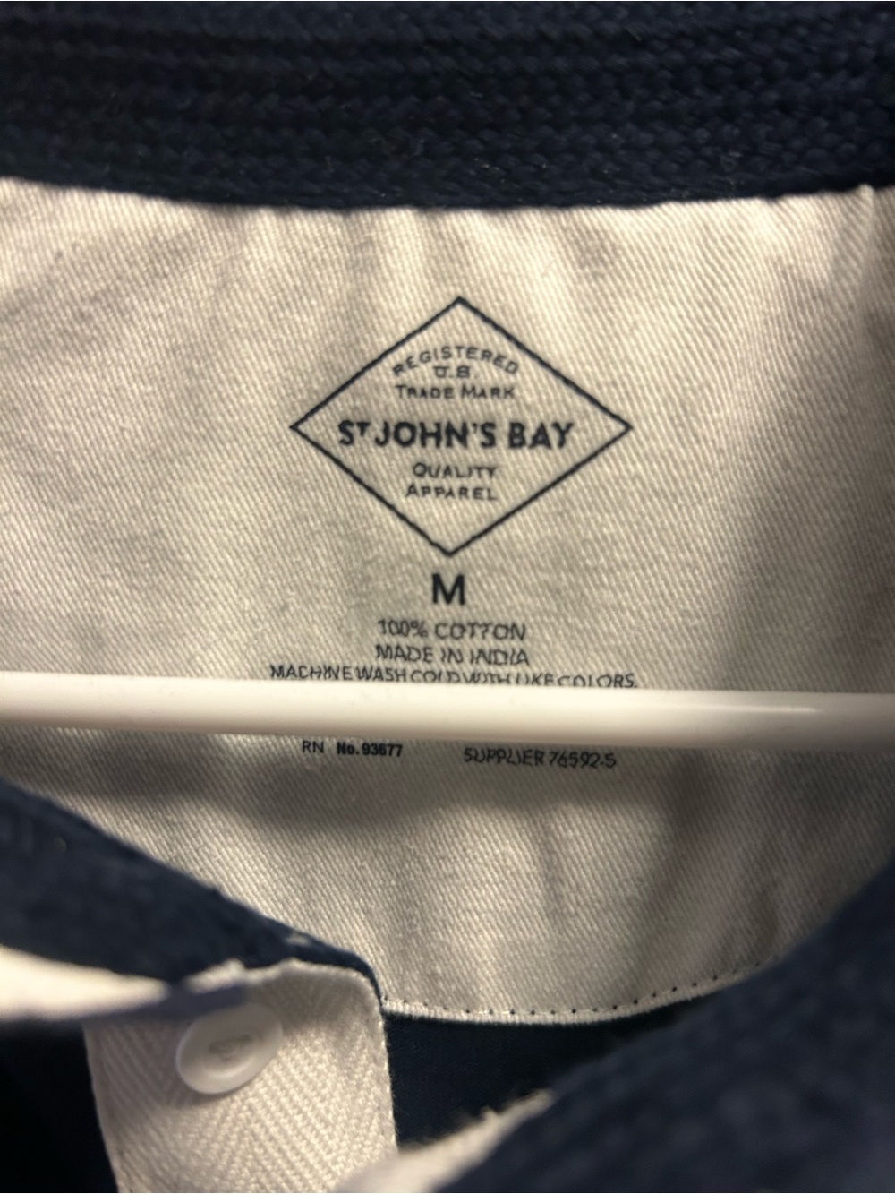 St. John's Bay Men's Navy and White Polo Shirt